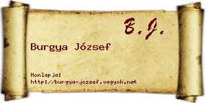 Burgya József névjegykártya